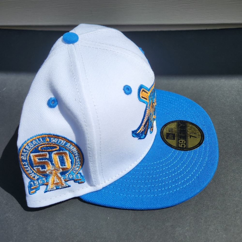 New Era LA ANGELES FITTED 7 5/8 Hat Match Air Jordan 3 wizards - Picture 2 of 5